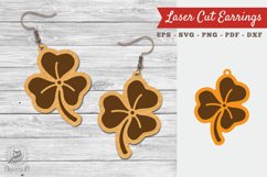 Shamrock Laser Cut Earrings SVG Product Image 1