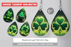 Earring Teardrop Shamrock Leaf Patrick Day Product Image 1