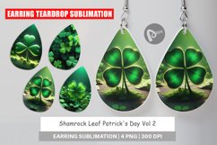 Earring Teardrop Shamrock Leaf Patrick Day Product Image 1