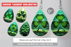 Earring Teardrop Shamrock Leaf Patrick Day Product Image 1