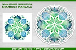 Watercolor Mandala Shamrock Wind Spinner Sublimation Design Product Image 1