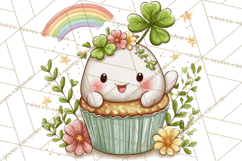 Cartoon Lucky Animals Clipart PNG, Shamrock Pets Printable Product Image 3