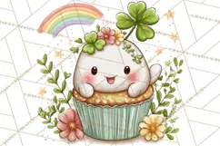 Cartoon Lucky Animals Clipart PNG, Shamrock Pets Printable Product Image 3