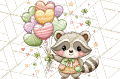 Cartoon Lucky Animals Clipart PNG, Shamrock Pets Printable Product Image 5