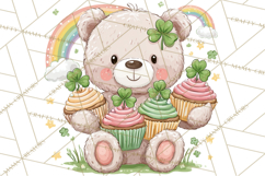 Cartoon Lucky Animals Clipart PNG, Shamrock Pets Printable Product Image 5
