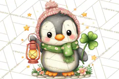 Cartoon Lucky Animals Clipart PNG, Shamrock Pets Printable Product Image 4