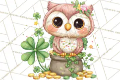 Cartoon Lucky Animals Clipart PNG, Shamrock Pets Printable Product Image 5