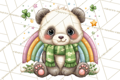 Cartoon Lucky Animals Clipart PNG, Shamrock Pets Printable Product Image 2