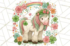Cartoon Lucky Animals Clipart PNG, Shamrock Pets Printable Product Image 3