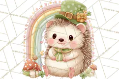 Cartoon Lucky Animals Clipart PNG, Shamrock Pets Printable Product Image 4
