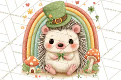 Cartoon Lucky Animals Clipart PNG, Shamrock Pets Printable Product Image 5