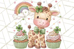Cartoon Lucky Animals Clipart PNG, Shamrock Pets Printable Product Image 5