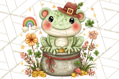 Cartoon Lucky Animals Clipart PNG, Shamrock Pets Printable Product Image 3