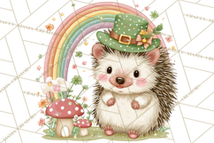 Cartoon Lucky Animals Clipart PNG, Shamrock Pets Printable Product Image 4