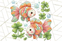 Cartoon Lucky Animals Clipart PNG, Shamrock Pets Printable Product Image 5