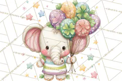 Cartoon Lucky Animals Clipart PNG, Shamrock Pets Printable Product Image 2
