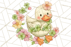 Cartoon Lucky Animals Clipart PNG, Shamrock Pets Printable Product Image 3