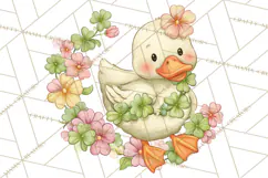 Cartoon Lucky Animals Clipart PNG, Shamrock Pets Printable Product Image 3