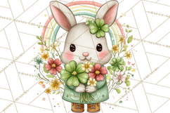 Cartoon Lucky Animals Clipart PNG, Shamrock Pets Printable Product Image 4