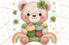 Cartoon Lucky Animals Clipart PNG, Shamrock Pets Printable Product Image 5