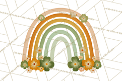 Retro St Patricks PNG Clipart, Vintage Shamrock Rainbow Product Image 3