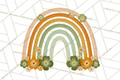 Retro St Patricks PNG Clipart, Vintage Shamrock Rainbow Product Image 3