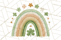 Retro St Patricks PNG Clipart, Vintage Shamrock Rainbow Product Image 5