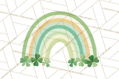 Retro St Patricks PNG Clipart, Vintage Shamrock Rainbow Product Image 2