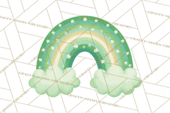 Retro St Patricks PNG Clipart, Vintage Shamrock Rainbow Product Image 4