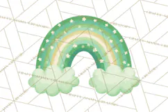 Retro St Patricks PNG Clipart, Vintage Shamrock Rainbow Product Image 4