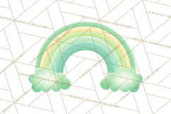 Retro St Patricks PNG Clipart, Vintage Shamrock Rainbow Product Image 5