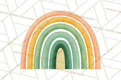 Retro St Patricks PNG Clipart, Vintage Shamrock Rainbow Product Image 2