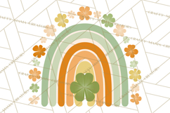 Retro St Patricks PNG Clipart, Vintage Shamrock Rainbow Product Image 2