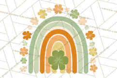 Retro St Patricks PNG Clipart, Vintage Shamrock Rainbow Product Image 2
