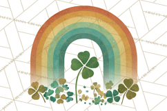 Retro St Patricks PNG Clipart, Vintage Shamrock Rainbow Product Image 3