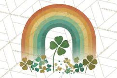 Retro St Patricks PNG Clipart, Vintage Shamrock Rainbow Product Image 3