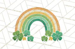 Retro St Patricks PNG Clipart, Vintage Shamrock Rainbow Product Image 4