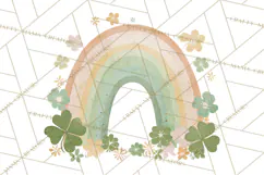 Retro St Patricks PNG Clipart, Vintage Shamrock Rainbow Product Image 5