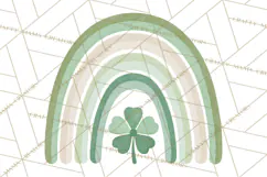 Retro St Patricks PNG Clipart, Vintage Shamrock Rainbow Product Image 2