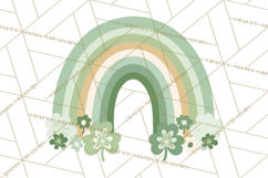 Retro St Patricks PNG Clipart, Vintage Shamrock Rainbow Product Image 4