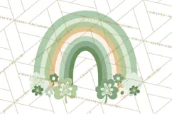 Retro St Patricks PNG Clipart, Vintage Shamrock Rainbow Product Image 4