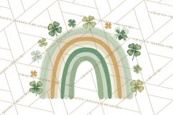 Retro St Patricks PNG Clipart, Vintage Shamrock Rainbow Product Image 5