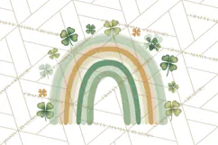 Retro St Patricks PNG Clipart, Vintage Shamrock Rainbow Product Image 5