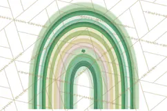 Retro St Patricks PNG Clipart, Vintage Shamrock Rainbow Product Image 2