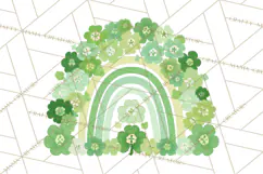 Retro St Patricks PNG Clipart, Vintage Shamrock Rainbow Product Image 3
