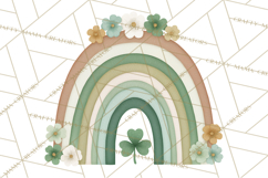 Retro St Patricks PNG Clipart, Vintage Shamrock Rainbow Product Image 4