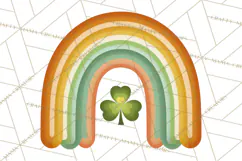 Retro St Patricks PNG Clipart, Vintage Shamrock Rainbow Product Image 2