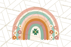 Retro St Patricks PNG Clipart, Vintage Shamrock Rainbow Product Image 4