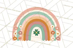 Retro St Patricks PNG Clipart, Vintage Shamrock Rainbow Product Image 4