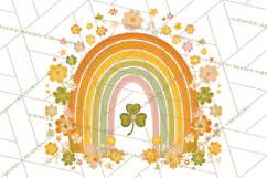Retro St Patricks PNG Clipart, Vintage Shamrock Rainbow Product Image 2